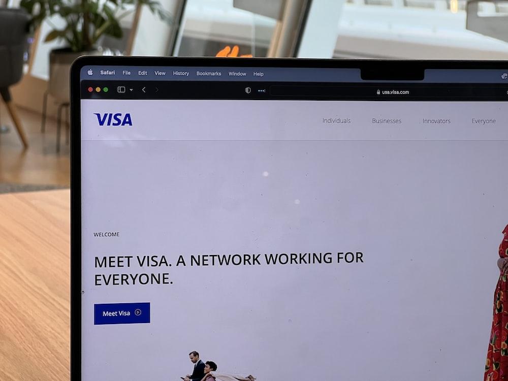 Visa website on a browser. 