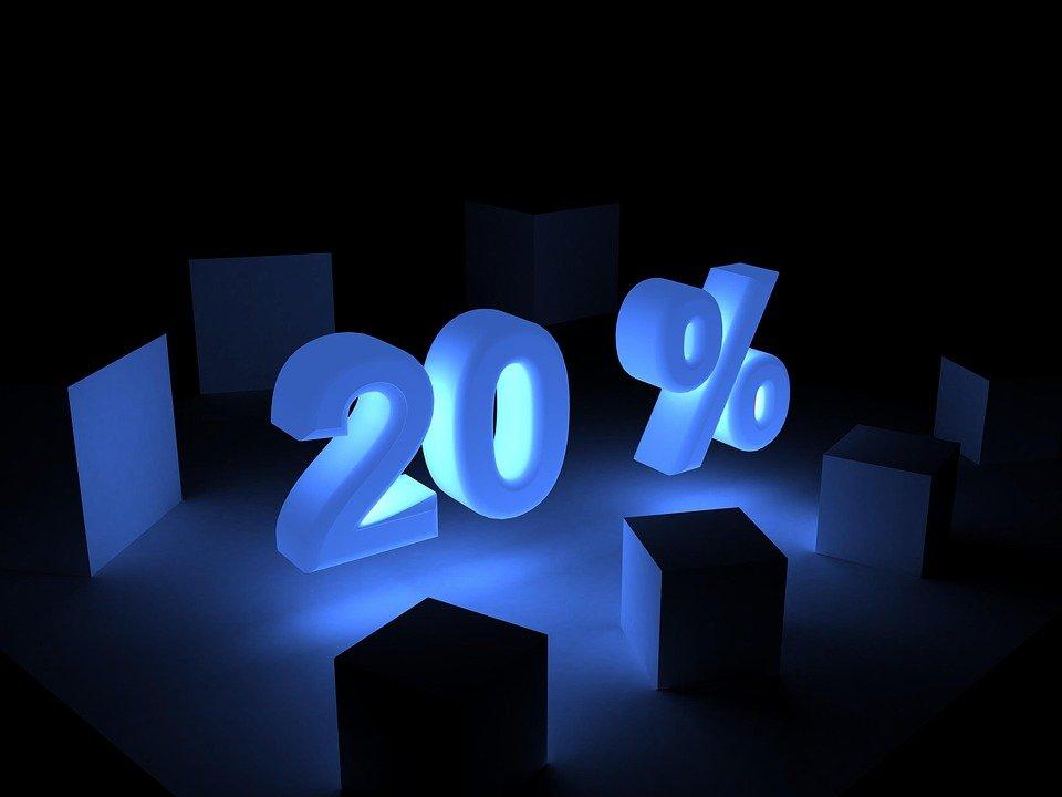 an illustration showing 20%