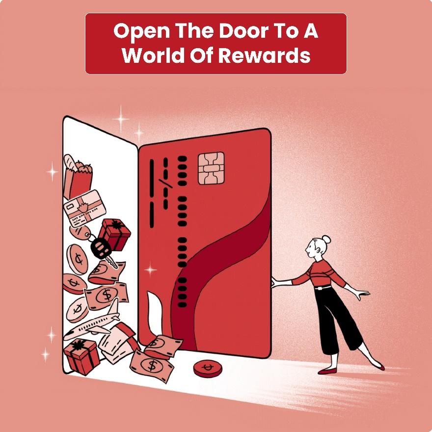 a person opening a door to cash back and rewards