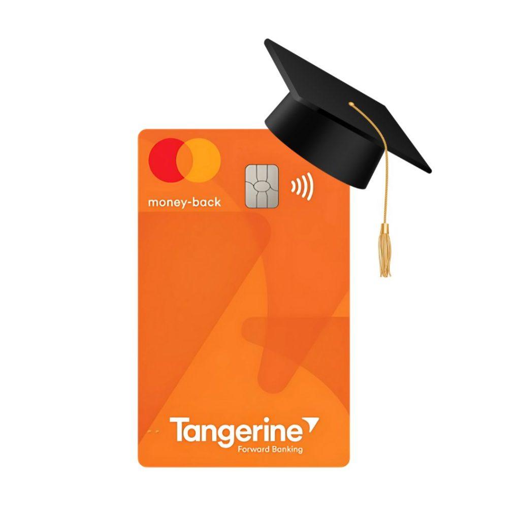 Graphic of a credit card with a graduation cap placed on the top corner