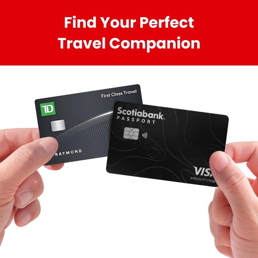 A person holding both the TD First Class Travel® Visa Infinite and the Scotiabank Passport® Visa Infinite