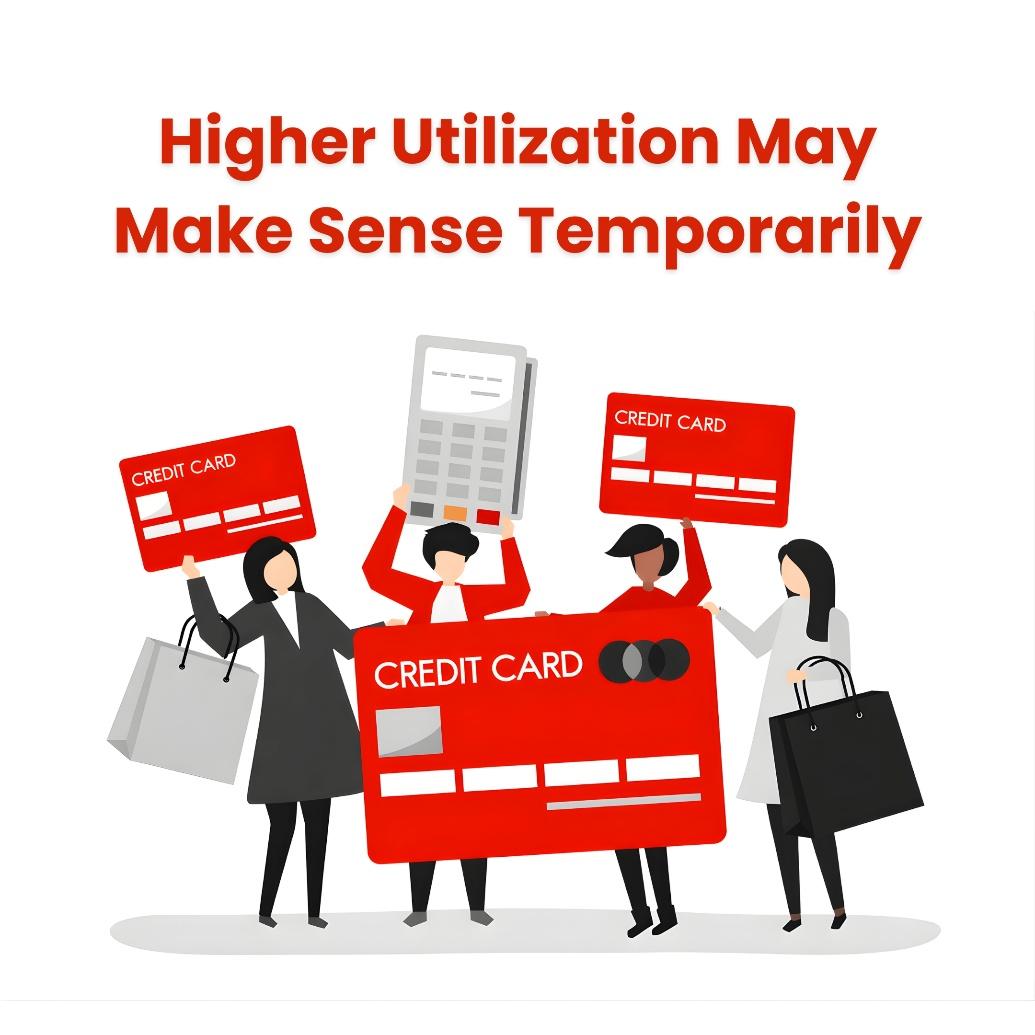 This image shows four ladies with credit cards and bags