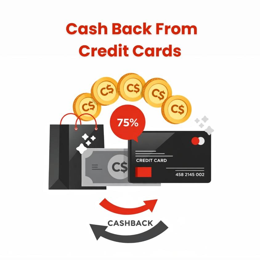 This image shows credit card and cash back currency.