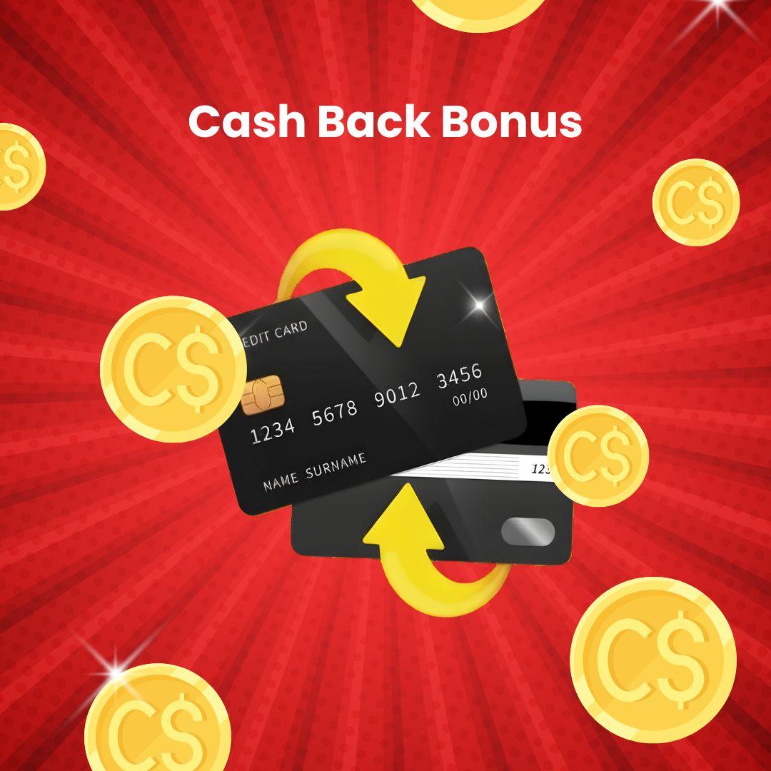 This image shows two credit cards with some cash back money.