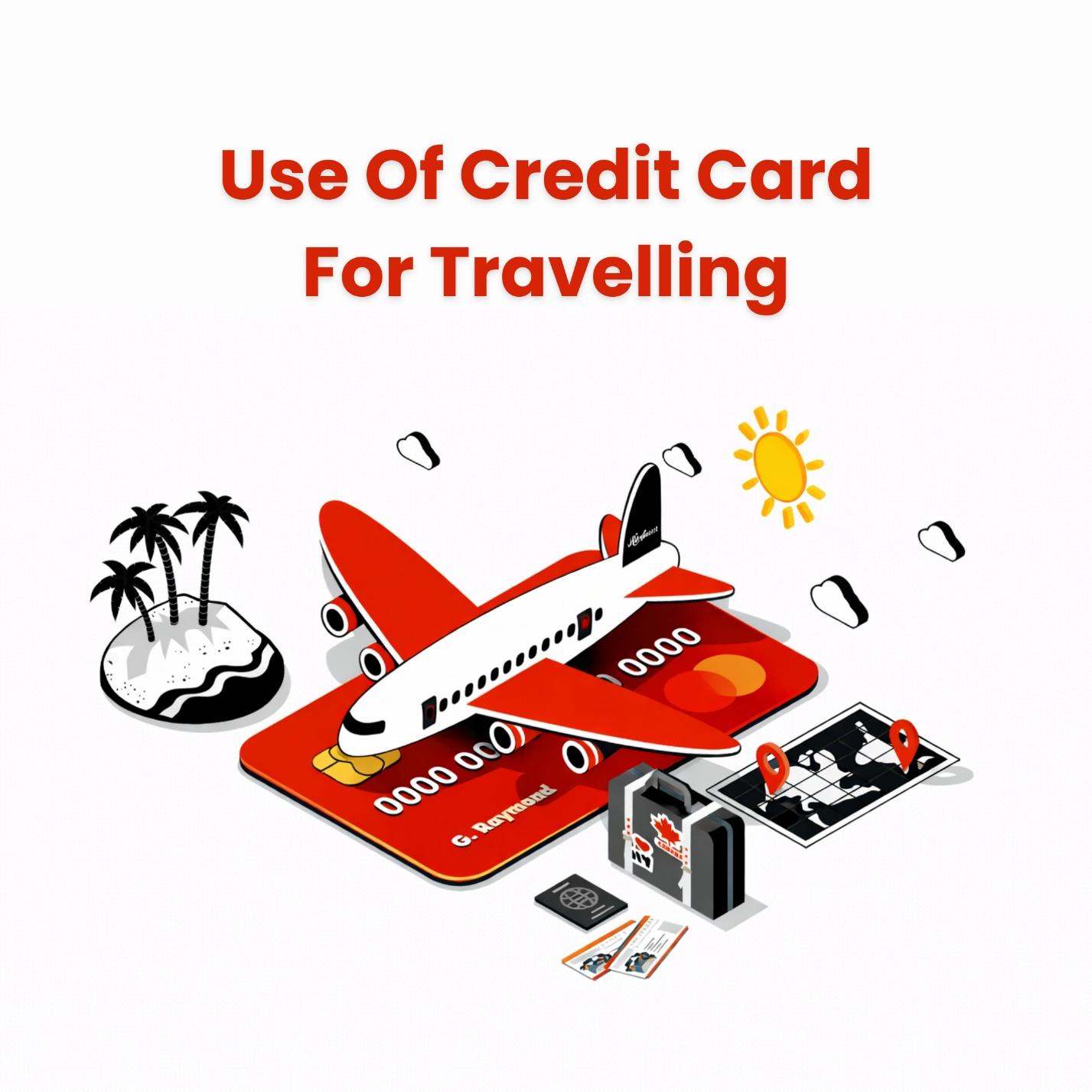This image shows travel-related items with a credit card.