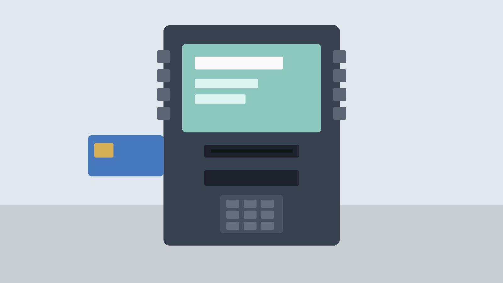 Calm ATM scene illustrating a credit card cash advance withdrawal in Canada