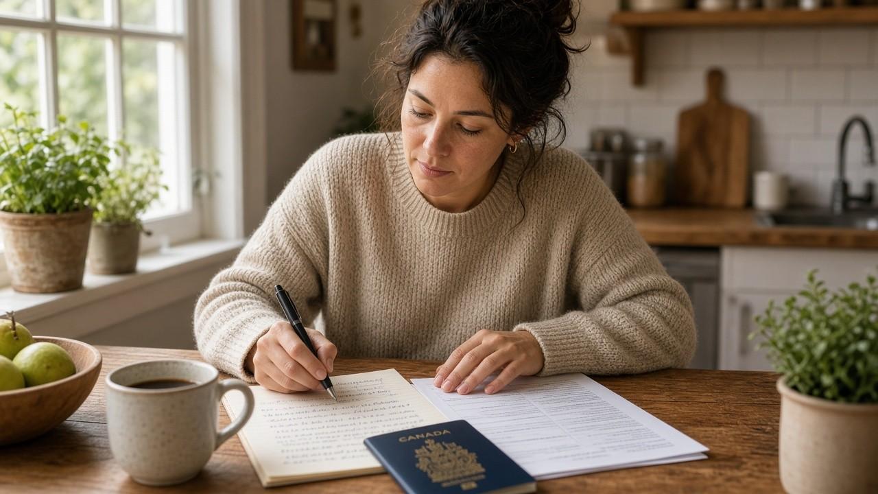 Person reviewing travel documents and health notes for credit card travel medical insurance