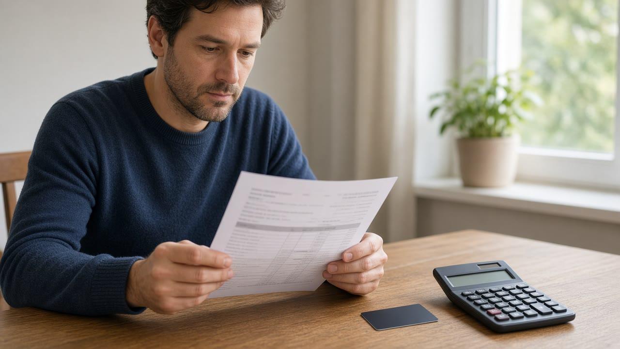 Canadian reviewing a credit card annual fee break-even calculation at a desk