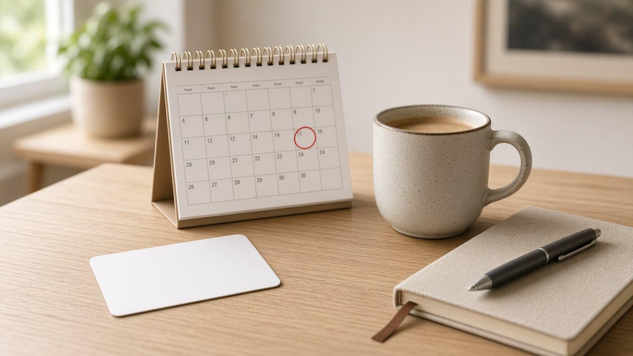 Calendar marking a credit card grace period due date in Canada