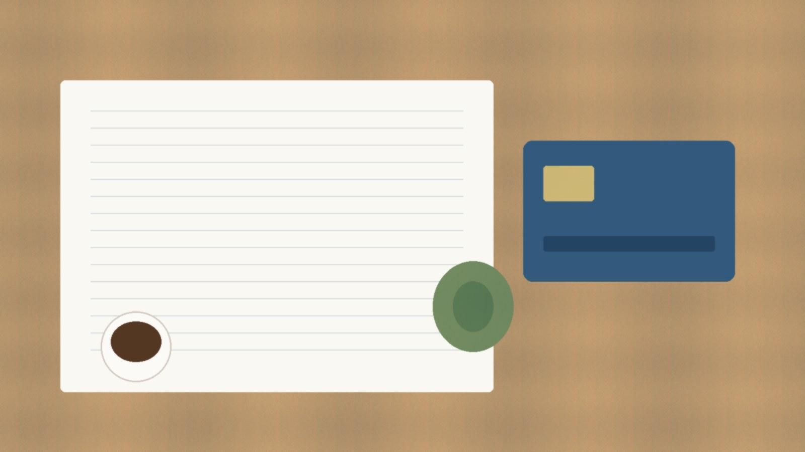 Calm Canadian desk with blank card for a credit card balance transfer explainer