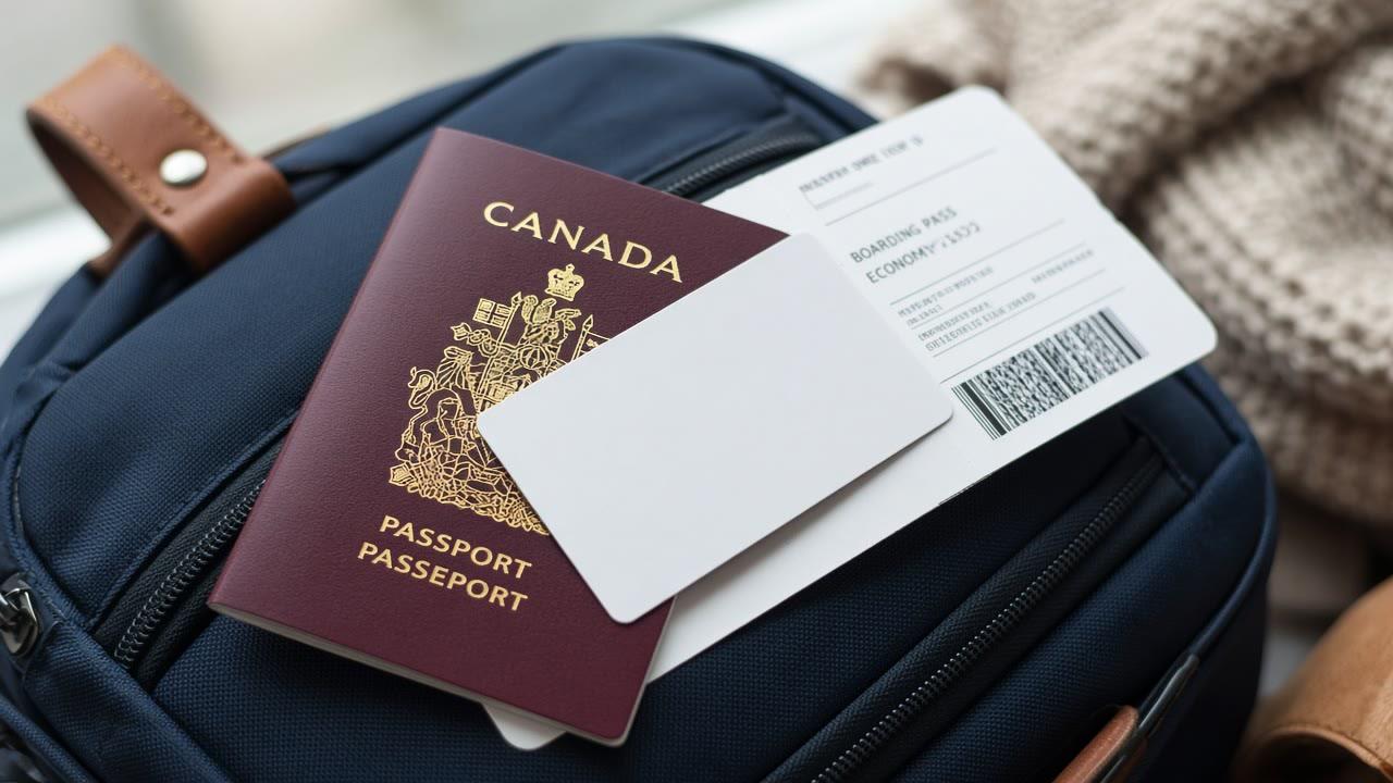 Blank card on a Canadian passport for cash back vs points credit cards travel rewards